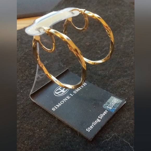 Simone I. Smith Sterling Silvet Hoop Earrings - Picture 2 of 6